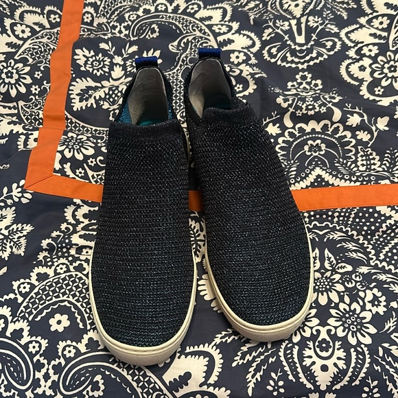 Rothy's Shoes - Blue Rothy’s Bootie Sneaker Sparkle Blue Metallic